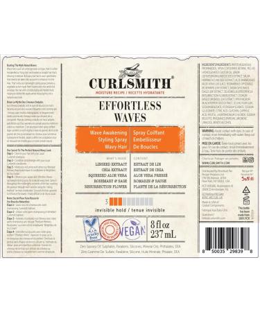 CURLSMITH - Effortless Waves Styling Spray Lightweight and Moisturising Reduce Frizz Natural Look For Wavy and Curly Hair Vegan (59ml/2 fl oz) Trial or Travel Size 2 Fl Oz (Pack of 1) - Buy Online on GoSupps.com