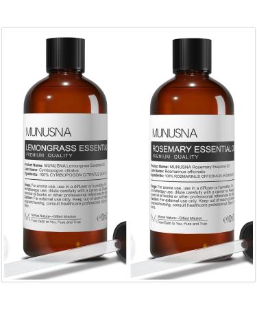 Lemongrass Essential Oil and Rosemary Essential Oil for Aromatherapy Diffusers Candle Soap Making