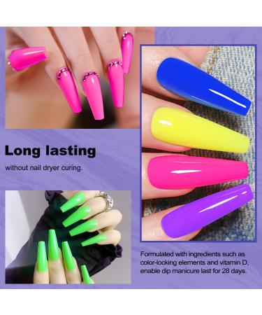 Lavender Violets Dip Powder Nail Kit - 6 Bright Neon Colors for French Manicure & Nail Art J222 - Buy Online on GoSupps.com