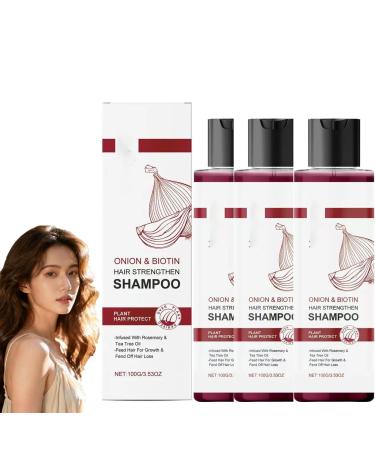 Shampooing la biotine et au romarin l'oignon shampooing biotine pour la croissance des cheveux nettoyage en profondeur et hydratant cheveux plus denses et plus forts pour les femmes et les 3 pi ces.