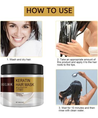 Collagen-Hair Treatment Collagen-Hair Mask Argan-Oil Hair Mask Hair Gain Mask Keratin-Hair Mask Collagen-Treatment Deep Repair Conditioner Hair Masks Natural Hair Mask Keratin Magical Hair Treatment - Buy Online on GoSupps.com