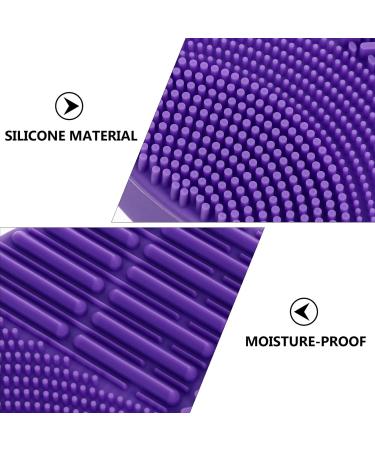 2 1 Makeup Brush Cleaning Pad Portable Hair Brush 2 in 1 Silica Gel Carpet Purple - Buy Online on GoSupps.com