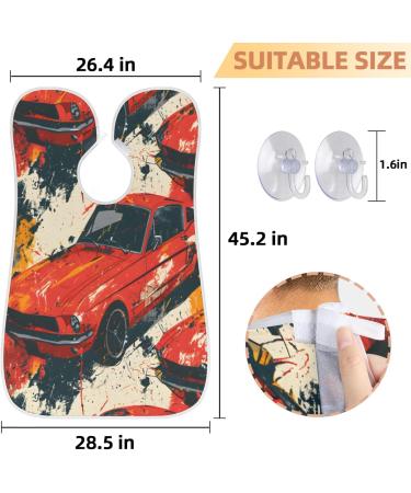 Red Racing Cars Beard Bib Apron | Beard Hair Catcher for Men | Perfect Gift for Dad Husband | Fathers Day Anniversary Christmas | 2 Suction Cups Included - Buy Online on GoSupps.com