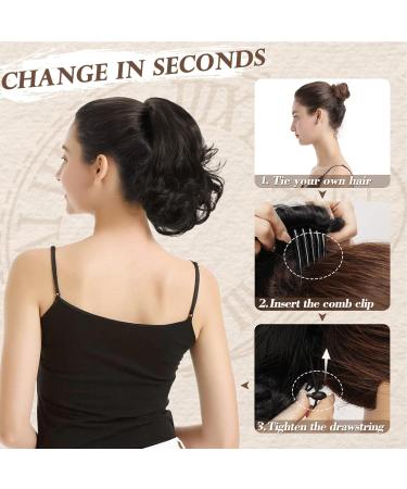 BARSDAR 22cm Short Ponytail Extension - Dark Brown Wavy Clip-In Hairpiece | Thick Synthetic Natural Look - Buy Online on GoSupps.com