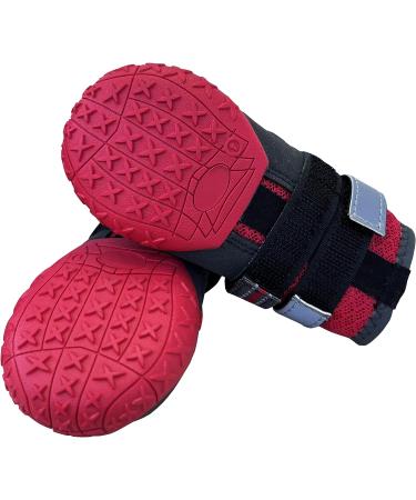 Breathable Waterproof Dog Boots for Small, Medium & Large Dogs | Anti-Slip Puppy Booties with Reflective Straps | Size 8 (3.0''W x 3.3''L) - Set of 4 - Buy Online on GoSupps.com
