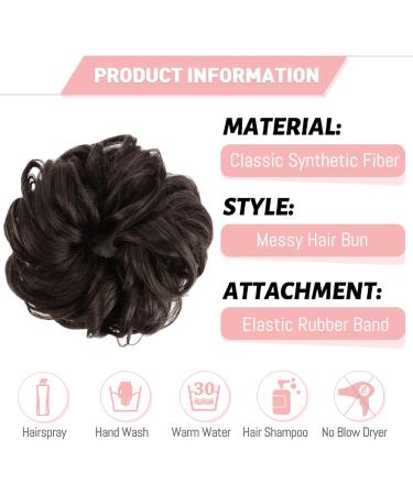 Vlasy Messy Bun Hair Piece | Curly Wavy Scrunchies Extension Chignon | 60g 4# Synthetic Hair Updo Accessory - Buy Online on GoSupps.com
