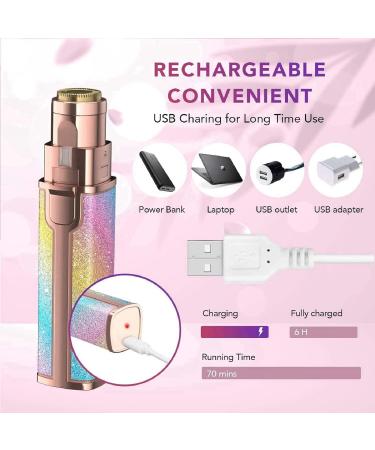 2-IN-1 Rechargeable Facial Hair Remover for Women - Painless Lady Shavers with LED Light, Nose & Hair Trimmer for Lips, Chin, Face, and Eyebrows - Buy Online on GoSupps.com