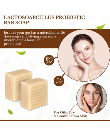 Lactosoapcillus Probiotic Bar Soap | Natural Vegan Plant-Based | Frankincense Tea Tree & Lavender | No Artificial Fragrance & Harsh Chemicals - Buy Online on GoSupps.com