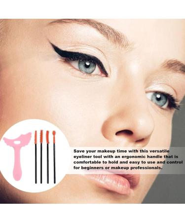 Fovolat Silicone Mascara Stencil Stencil Template Silicone Applicator Shield Ergonomic Handle Makeup Aid Tool for Dating Daily Use Night Out Pink + Eyelash Brush - Buy Online on GoSupps.com