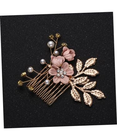 SKISUNO Rhinestone Hair Comb Hair Side Comb Bridal Headpiece Crystal Headpiece Gold Hair Comb Clip Crystal Hair Comb Wedding Hair Comb Jeweled Hair Combs Bride Pink Veil Korean Version - Buy Online on GoSupps.com