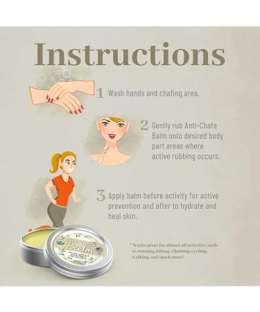 Organic Anti-Chafe Balm - All Natural Chafing Salve for Blisters & Irritation - Moisturizing Skin Cream for Women & Men - Made in USA - Buy Online on GoSupps.com