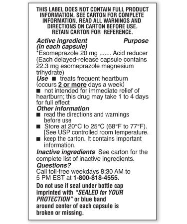 OHM Esomeprazole Magnesium USP 20mg - 42 Delayed Release Capsules for Frequent Heartburn - Buy Online on GoSupps.com