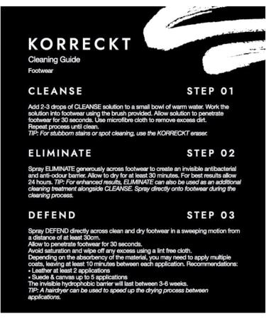 KORRECKT Cleanse - Ultimate Sneaker Cleaning Kit Sustainable Shoe Cleaner for Leather Suede Canvas & More Sneakerhead s Essential for Kicks Creps & White Shoes 150ml - Buy Online on GoSupps.com