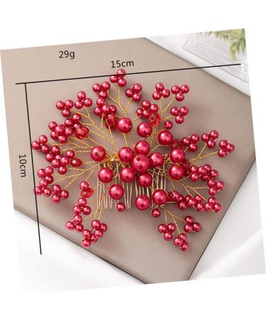 MAGICLULU 1pc Bridal Haircombs Rhinestone Haircombs Hair Combs Red Haircombs for Women Pearl Haircombs - Buy Online on GoSupps.com