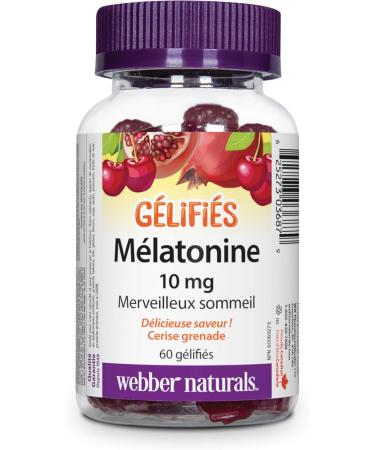 Webber Naturals Sleep Cycle Melatonin with L-Theanine 5-HTP & Sleep Botanicals & Melatonin 10 mg Maximum Strength Gummy 60 Gummies Cherry Pomegranate Flavour For Sleep Support Vegan Nutritional Supplement+ Gummy - Buy Online on GoSupps.com