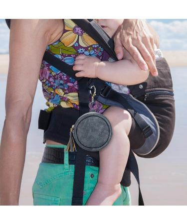 Hongjingda Baby Pacifier Holder with Clip - Dark Blue Pacifier Pod for Easy Attachment to Diaper Bag | 3.9 Diameter Holds 2 Pacifiers - Buy Online on GoSupps.com