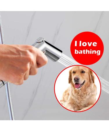 Sumerain Pet Shower - Brass Dog Shower Attachment with Flow Regulation 2.4m Hose & Chrome Finish - Buy Online on GoSupps.com