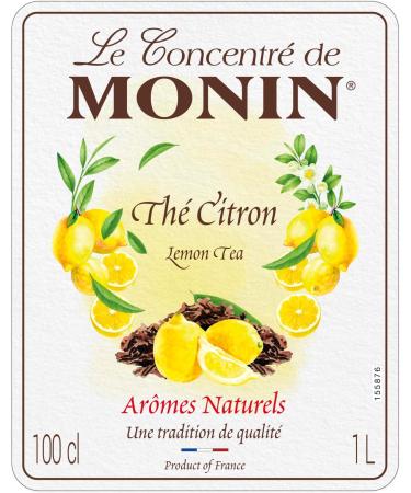 MONIN Premium Lemon Tea Concentrate 1L - Vegan-Friendly, Allergen-Free, 100% Natural Flavours - Ideal for Hot and Iced Teas - 1 Pack - Buy Online on GoSupps.com