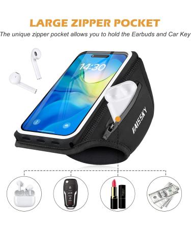 Sports Hardship Headphones Pocket - 3D Cell Phone Bracelet Holder for Running & Jogging | Compatible with iPhone 15/14/12 Pro Max & Samsung Galaxy S22/S21 - Black - Buy Online on GoSupps.com