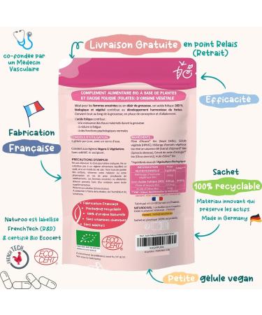 Acide Folique - Folates Bio (Vitamine B9) - V g tal & biologique - 60 G lules Vegan (2 mois) - Grossesse Fatigue Immunit Fonctions Psychologiques - Fabriqu en France - Buy Online on GoSupps.com