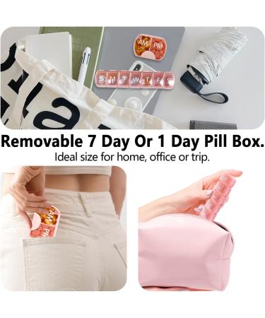 2 Pack Pill Organizer Set - Weekly & Daily AM/PM Large Capacity Travel Case for Vitamins & Supplements - Pink - Buy Online on GoSupps.com