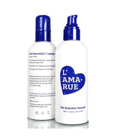 L'AMARUE Essential Cleanser 8 fl oz: Gentle Daily Skincare Face Wash Anti-Acne Hydrating and Moisturizing and Anti-Aging with Ceramides and Antioxidants | Vegan & Cruelty-Free for All Skin Types
