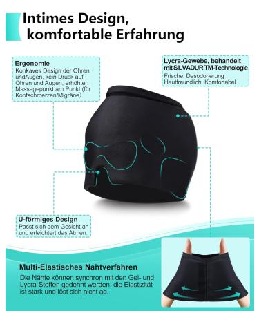 Ultimate Migraine Relief Mask | Cooling Cap & Gel Pads for Headaches - Buy Online on GoSupps.com