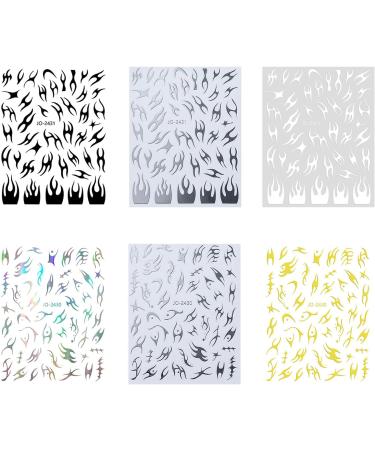 FEIlei Nail Art Decals Flames Nail Stickers Decoration for Nail Tips Beauty Decoration - Buy Online on GoSupps.com