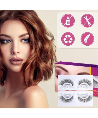 Reusable Self-Adhesive False Eyelashes - 4 Pairs | No Glue Needed | Natural Look in 3 Secs | Waterproof & Lasting | Gift for Women - Buy Online on GoSupps.com
