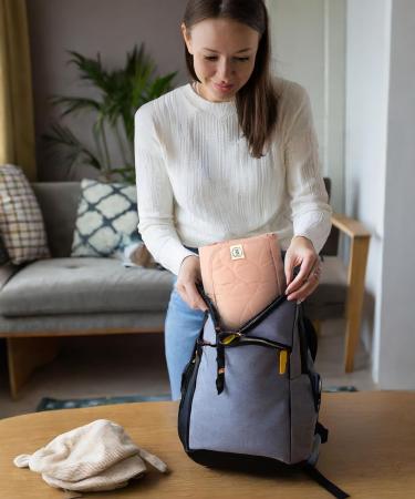 Jubi Dirty Pink Changing Pad - Organic Cotton & kotex Polyester Diaper Pad with Space for 4 Diapers & Wet Wipes - Perfect for On-the-Go! - Buy Online on GoSupps.com