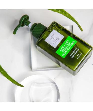 Flora & Noor Hydration Station Aloe & Green Tea Cleanser | Gentle Daily Facial Cleanser for Sensitive & Oily Skin | Acne Treatment & Pore Minimizer (5.1 Oz - Buy Online on GoSupps.com
