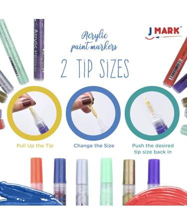 J MARK Premium Rock Painting Kit - 42 Piece Bundle with Acrylic Paint Markers, Glow in The Dark, Metallic Paints, Stickers, Gems, Googly Eyes, Glitter Glues Palette - Buy Online on GoSupps.com