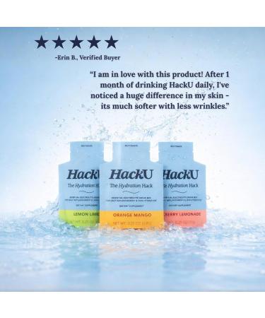HackU Sugar-Free Electrolyte Packets for Body and Skin Hydration Support | Variety Pack | 10ct | Drink Mix Lemon Lime Orange Mango Strawberry Lemonade 0.25 Ounce (Pack of 10) - Buy Online on GoSupps.com