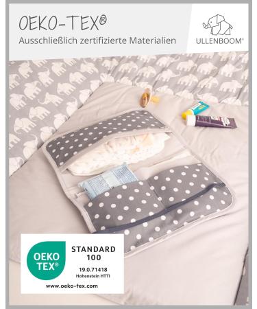 ULLENBOOM Diaper Pocket - Stylish Diaper Bag for 3 Diapers & Accessories | Made in EU Gray Elephant Design 18x27 cm - Buy Online on GoSupps.com