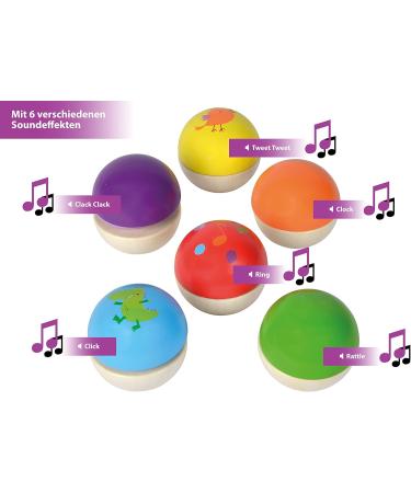 Eichhorn Sound Balls | 6 Colorful Wooden Balls for Babies & Toddlers | Musical Wooden Toys for 12+ Months - Buy Online on GoSupps.com