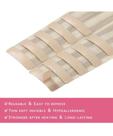 Salife Tape Extensions - Real Hair Ashblond & Platinblond Highlights | 10Pcs 35cm - Invisible 25g Tape In Extensions for Girls - Buy Online on GoSupps.com