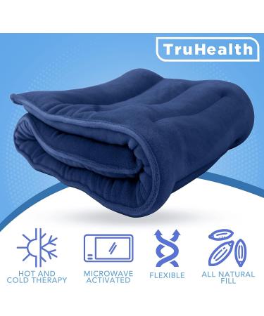 TruHealth Weighted Microwavable Heating Pad - FSA HSA Approved | Soft Plush Cover | Natural Unscented Flaxseed | Moist Heat/Cooling | Large Navy - Buy Online on GoSupps.com
