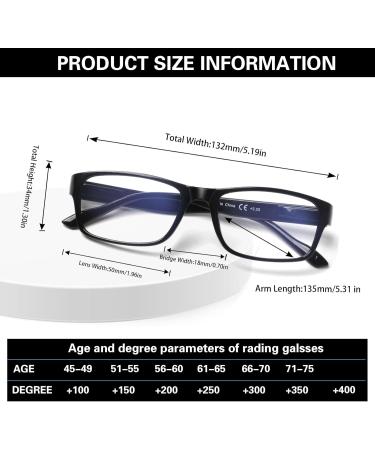 NORPERWIS 6 Pack Reading Glasses for Women & Men - Spring Hinge Blue Light Blocking Lightweight Eyeglasses - Black - 3.5x Magnification - Buy Online on GoSupps.com