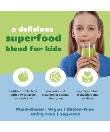 Organifi Kids: Easy Greens - Probiotics for Kids Made with a Delicious Blend of Vegetables and Superfoods - Plant-Based, Vegan, and No Gluten, Dairy, or Soy, 15 Servings - Buy Online on GoSupps.com