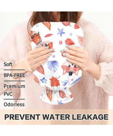Oarencol Fun Fox Hot Water Bottle with Cover - Maple Leaves Design for Hot/Cold Compress - 1 Liter - Buy Online on GoSupps.com