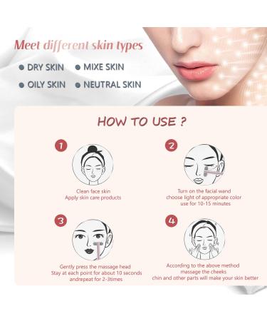 7 in 1 Red Light Therapy Face Massager for Skin Rejuvenation - Rose Golden - Buy Online on GoSupps.com