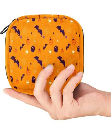 Halloween Pattern Sanitary Napkin Storage Bag - Portable Period Kit for Women and Teen Girls - Menstrual Cup Pouch and Tampon Organizer - Color 9 - Buy Online on GoSupps.com