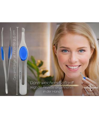 Premium Eyebrow Tweezers Set - Slanted Pointed Straight with Anti-Slip Handles | International Shipping - Buy Online on GoSupps.com