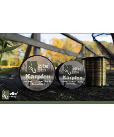 Zite Fishing Monofilament Line - Camouflage Carp Cord 0.33mm 1000m - Abrasion-Resistant Nylon with 6.8g Load Capacity for Superior Fishing Performance - Buy Online on GoSupps.com