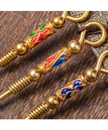 3pcs Brass Ear Wax Remover Earpick Tools - Golden Ear Cleaning Keychain Gift - Buy Online on GoSupps.com