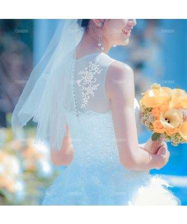 AUEAR 2 Pack Ivory Flower Lace Applique Patches for Wedding Dress DIY Clothing - Buy Online on GoSupps.com