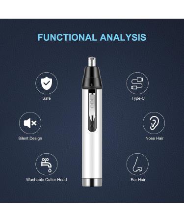 Ginity Nose Hair Trimmer 2023 - Professional USB Rechargeable Trimmer for Men & Women - Painless Dual Edge Blades - IPX7 Waterproof - Easy Cleansing - Nasal Clipper - Buy Online on GoSupps.com