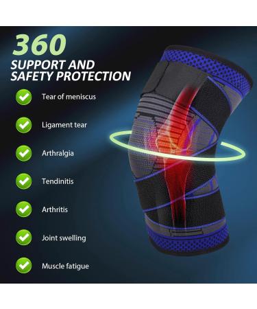 Adjustable Knee Support Brace 1 pack Compression Knee Sleeves for Men Women Use for Meniscus Tear Arthritis Tendinitis Ligament Injury Weight Lifting Anti Slip Knee Brace (Dark Blue X-Large) Dark Blue X-Large - Buy Online on GoSupps.com