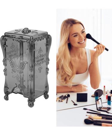 Makeup Cotton Holder Rose Flower ABS Practical Storage Box Large Capacity for Home (Transparent Grey) - Buy Online on GoSupps.com
