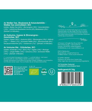 Shop ETS Organic Tea Gift Set - Wellness Sample Box with 12 Pyramid Bags for Birthdays Mother's Day Easter & Christmas - Buy Online on GoSupps.com